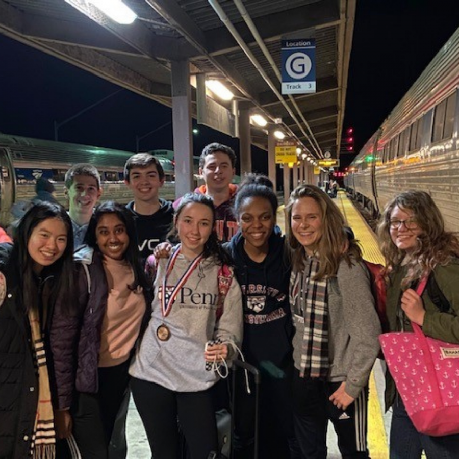 The debate team returns from a tournament at the University of Pennsylvania in February 2020.
