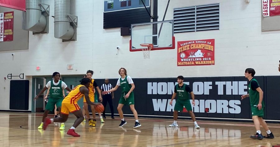 The Cavalier Mens Basketball team open their season with a scrimmage at Matoaca High School.  