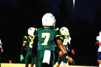 Swain walks onto the field during the game against George Wythe on Oct. 7. 