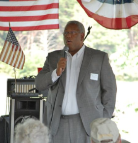 McEachin speaks at a Democratic Party event in Virginia in 2010.