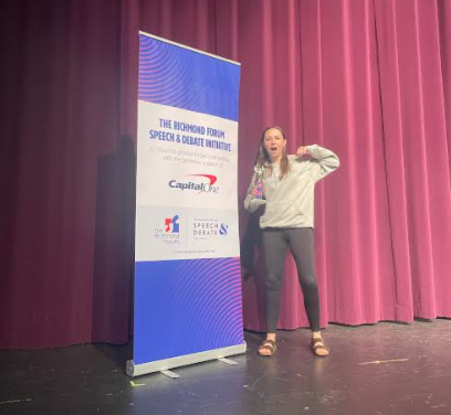 Matzen poses with her trophy at the competition.