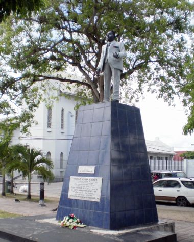 Memorial of Marcus Garvey situated at Harris Promenade, San Fernando, Trinidad and Tobago.
