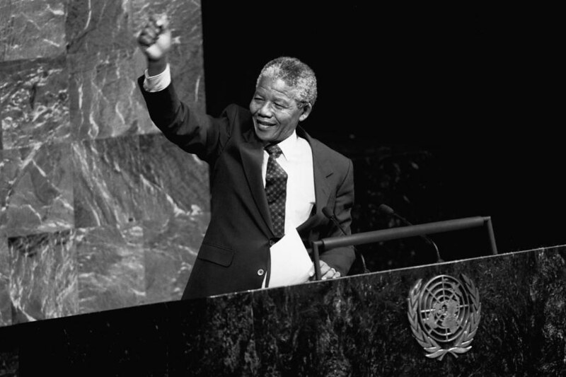 Nelson Mandela, former South African President, fought for an end to apartheid in Africa.