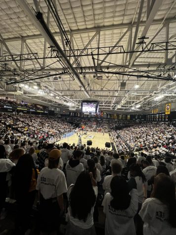 The view from the stands of a VCU vs. University of Richmond mens basketball game on Feb. 24. 
