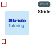 The Stride application on the student dashboard.