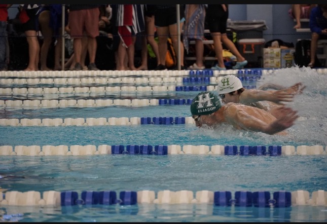 Clover Hill swimmer competing 