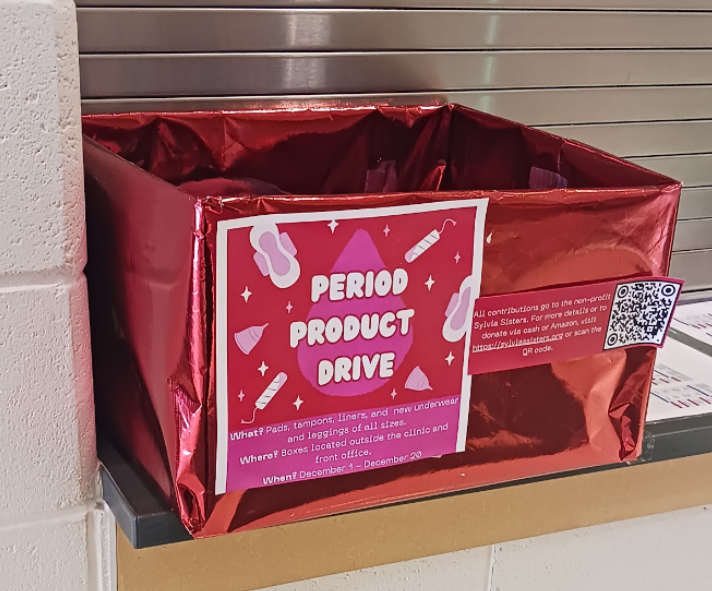 Donation bin located in front of the clinic