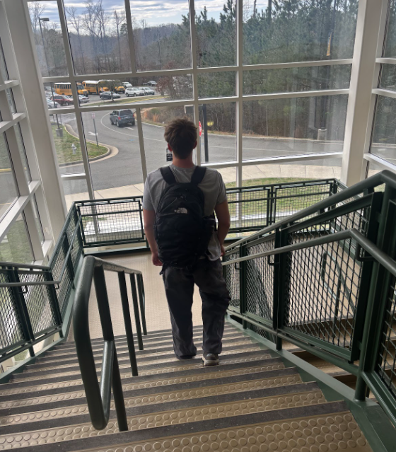 Senior Michael Wilson leaving school before the fourth block begins