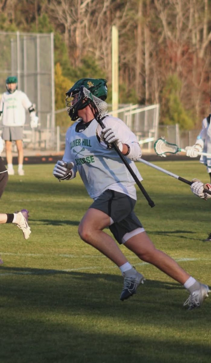 Michael Wilson on the field playing lacrosse