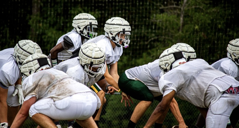 The football team practicing