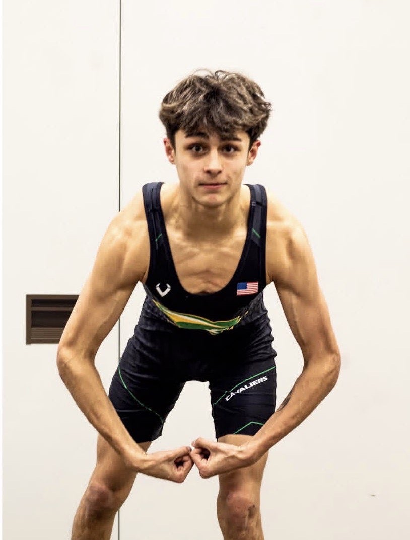 Wrestler Michael Garcia showing off for the camera