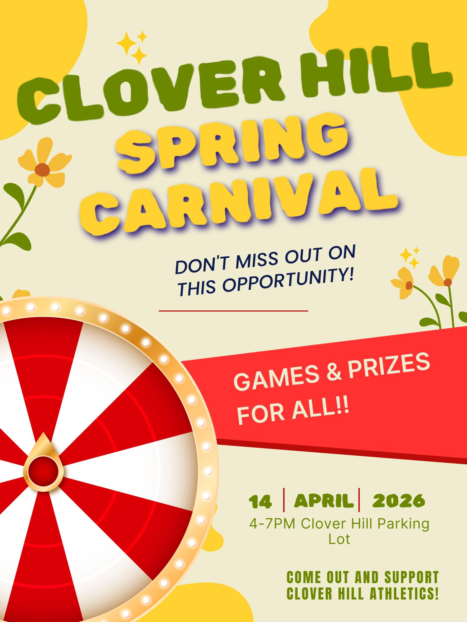 Flyer with all of the information for the Spring Carnival