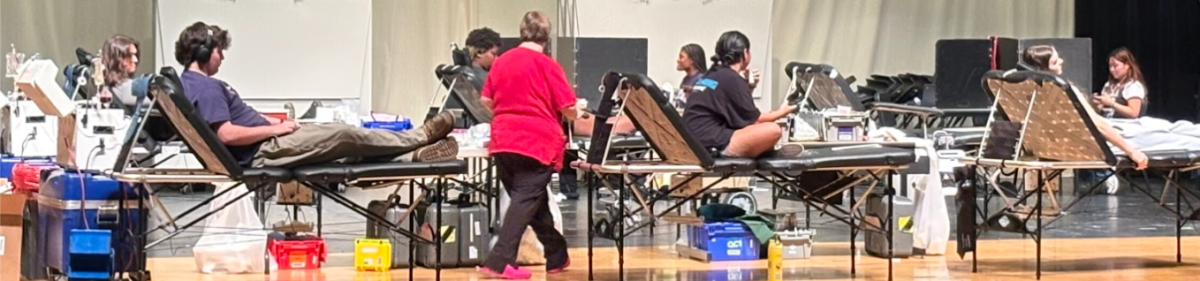 The photo depicts a portion of the most recent blood drive

