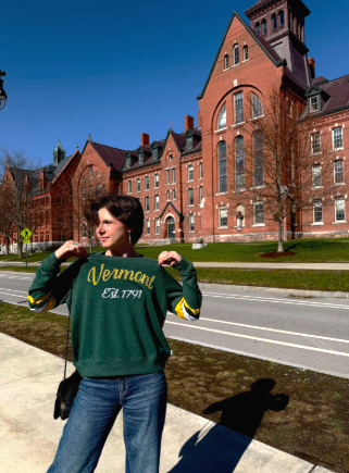 Abigael Ellis posed outside of the University of Vermont.